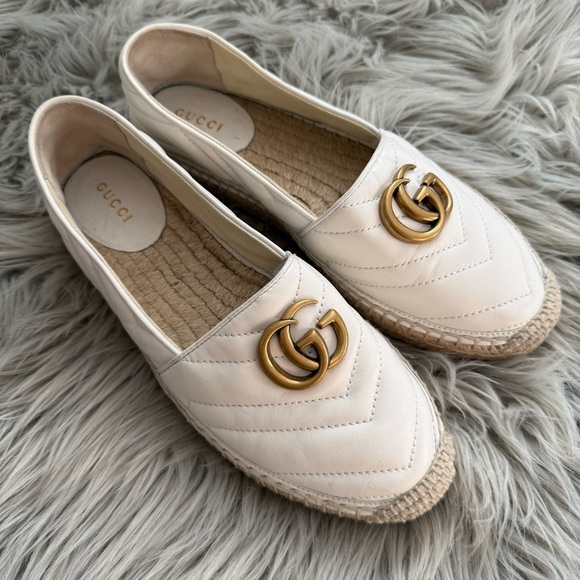 GUCCI Marmont Double G Logo Espadrilles Size 37.5 (7.5) - Picture 3 of 13